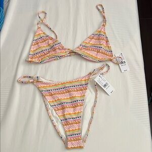 Colorful Striped Bikini Set